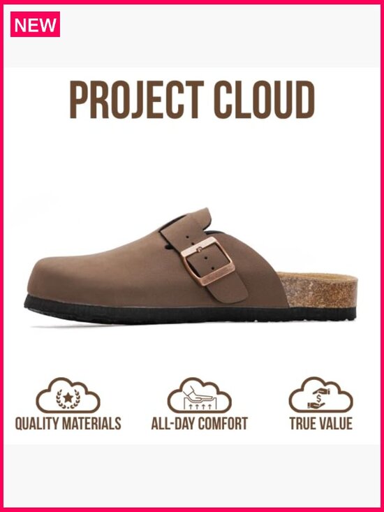 Genuine Leather Clogs with Memory Foam Arch Support Slip-On Mules - Picture 3 of 7